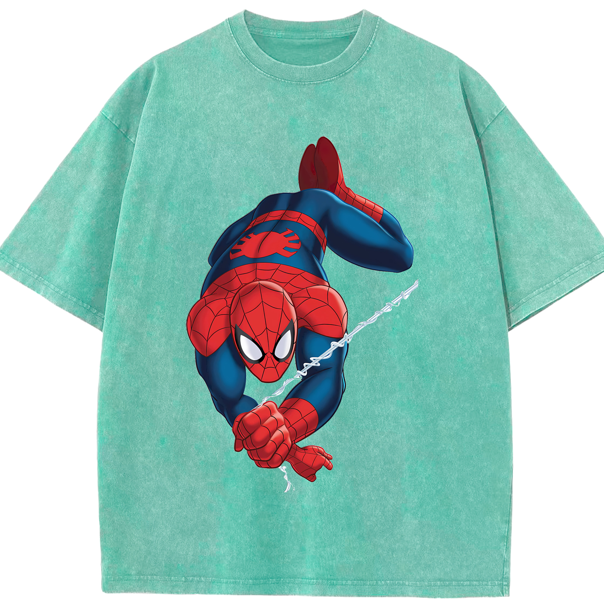 （画像用） Spider Man スパイダーマン 綿100% ヴィンテージ風 半袖Tシャツ（フロントプリント）